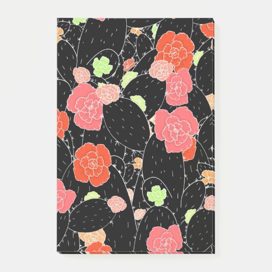 Roze Cactus Flower Sketch Post-it® Notes (Voorkant)