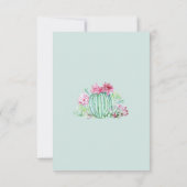 Roze Cactus Flowers Succulent Wedding Reply Kaarte RSVP Kaartje (Achterkant)