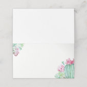Roze Cactus Flowers Succulenten Waterverf Bruiloft Plaatskaartje (Buitenkant ongevouwen)