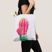 Roze Cactus Foto Boodschappentas Tote Bag (Dichtbij)