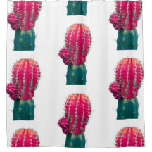 Roze Cactus foto douchegordijn