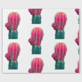 Roze Cactus foto inpakpapier (Vlak)