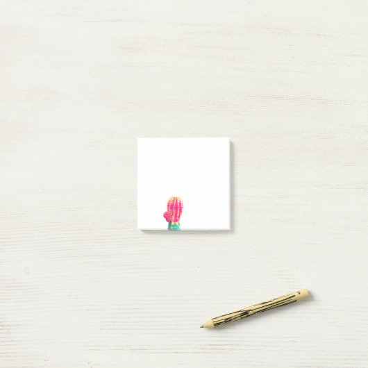 Roze Cactus Foto Kunstnotities Post-it® Notes (Op bureau)
