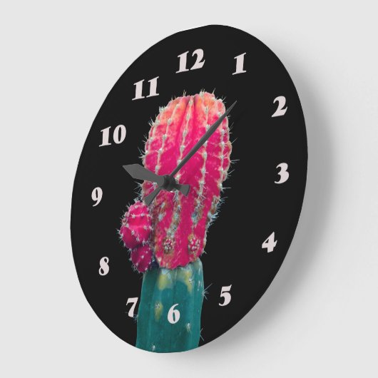 Roze Cactus Foto Wandklok (Hoek)