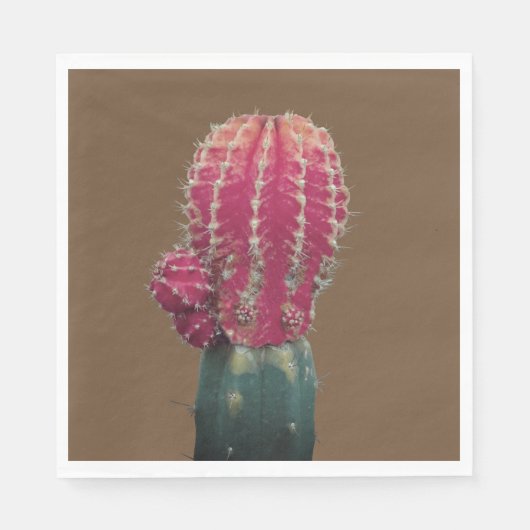 Roze Cactus fotopapier servetten (Voorkant)