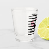 Roze Cactus gestreepte patroonontwerp Shot Glas (Links)