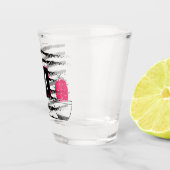 Roze Cactus gestreepte patroonontwerp Shot Glas (Rechts)