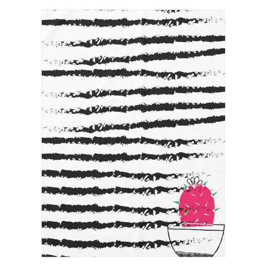 Roze Cactus gestreepte patroonontwerp Tafelkleed (Voorkant)