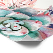 Roze cactus marinestripes Roos Gold Seating Chart Poster (Hoek)