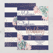 Roze cactus marinestripes Roos gouden Stippen brui Kaart (Voorkant / Achterkant)