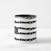 Roze Cactus Monogram gestript Mok (Midden)