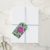 Roze Cactus Patroon Dank Je Cadeaulabel (Met Touw)