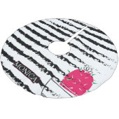 Roze Cactus patroon design Kerstboom Rok (Gekanteld)