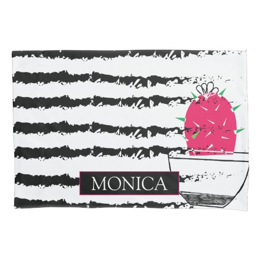 Roze Cactus patroon design Kussensloop (Voorkant)