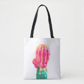 Roze Cactus Photo Canvas tas (Voorkant)
