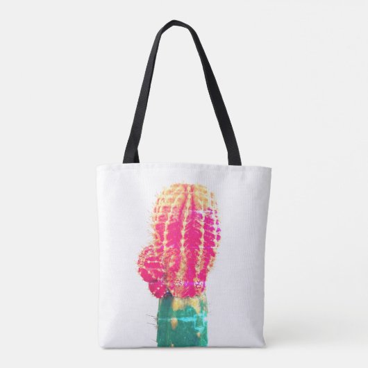 Roze Cactus Photo Canvas tas (Achterkant)