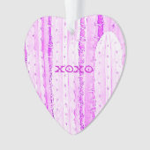 Roze Cactus Saguaro XOXO Hart Liefde Desert Fun Ornament (voorkant)