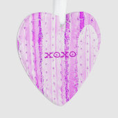 Roze Cactus Saguaro XOXO Hart Liefde Desert Fun Ornament (voorkant)