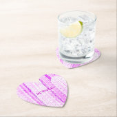 Roze Cactus Saguaro XOXO Heart Love Pricly Kartonnen Onderzetters (Insitu)