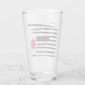 Roze Cactus striped Monogram Glas (Achterkant)