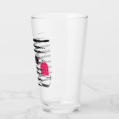 Roze Cactus striped Monogram Glas (Links)