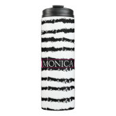 Roze Cactus striped Monogram Thermosbeker (Voorkant)