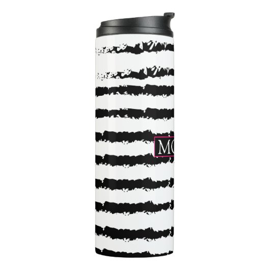 Roze Cactus striped Monogram Thermosbeker (Gedraaid links)