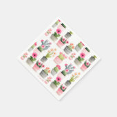 Roze Cactus Succulent Patroon Westerne Waterverf Servet (Hoek)