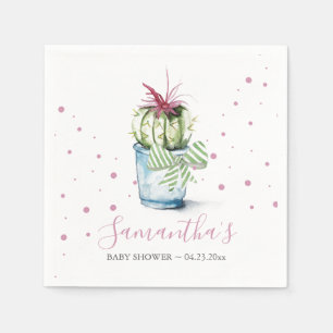 Roze Cactus Theme Baby shower Servet