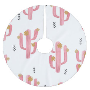 Roze Cactus Waterverf Patroon Kerstboom Rok