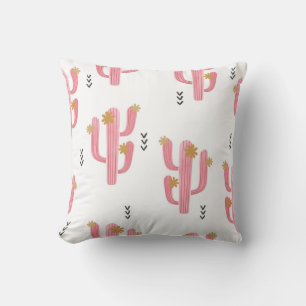 Roze Cactus Waterverf Patroon Kussen