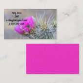 Roze cactuusbloemen visitekaartje (Voorkant / Achterkant)