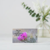Roze cactuusbloemen visitekaartje (Staand voorkant)