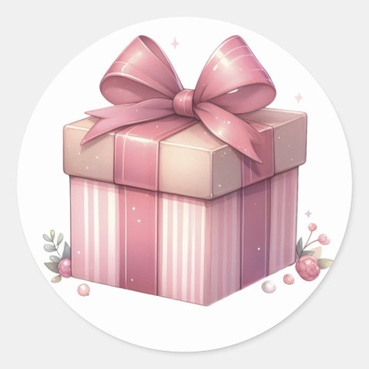 Roze Cadeau Stickers (Voorkant)