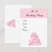 Roze Cadeau Verjaardagsfeest Uitnodiging (Voorkant / Achterkant)
