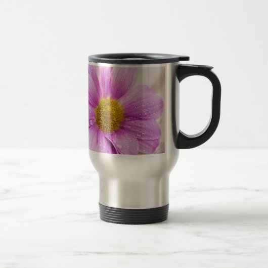 Roze cadeau voor daisy flower reisbeker (Rechts)
