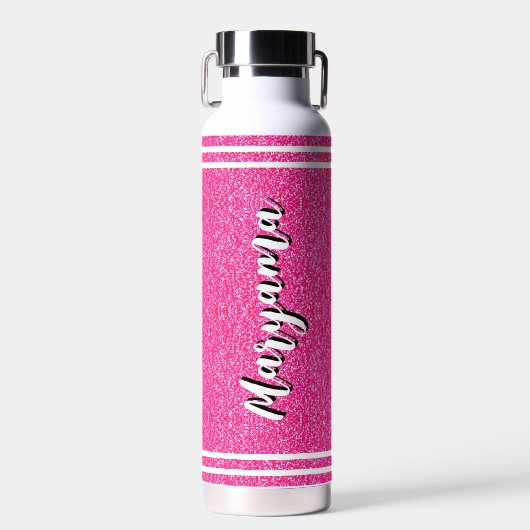 Roze cadeau voor meisjes | Op maat geschreven naam Waterfles (Voorkant)