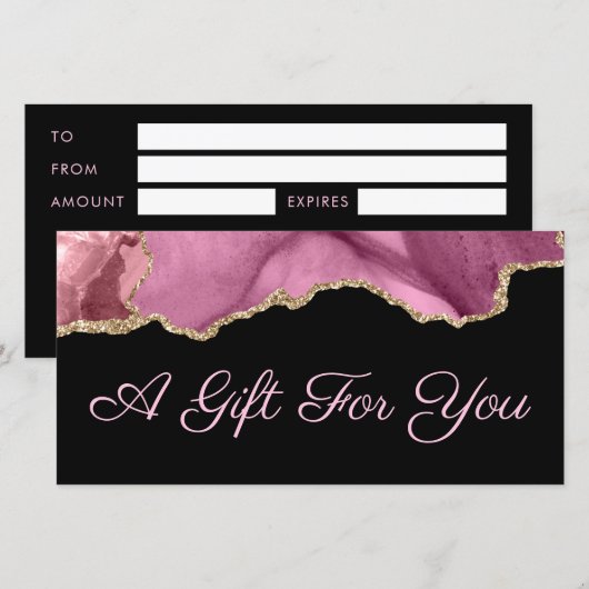 roze cadeaubon (Voorkant / Achterkant)