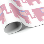 Roze cadeauomslag van olifanten cadeaupapier (Rol Hoek)