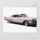 Roze Cadillac Briefkaart (Voorkant)