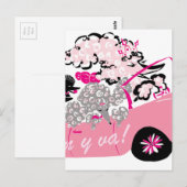 Roze Cadillac Briefkaart (Voorkant / Achterkant)