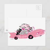 Roze Cadillac Briefkaart (Voorkant / Achterkant)