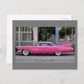 Roze  Cadillac Briefkaart (Voorkant / Achterkant)