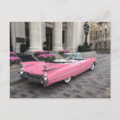 Roze Cadillac Briefkaart (Voorkant)