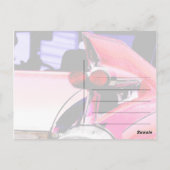 Roze Cadillac Briefkaart (Achterkant)
