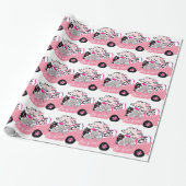 Roze Cadillac Cadeaupapier (Uitgerold)