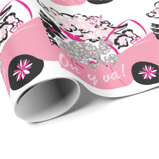 Roze Cadillac Cadeaupapier (Rol Hoek)