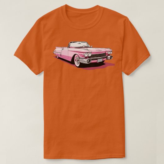 Roze Cadillac Eldorado Cabriolet T-shirt (Design voorkant)
