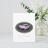 Roze Cadillac Flash Briefkaart (Staand voorkant)