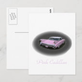 Roze Cadillac Flash Briefkaart (Voorkant / Achterkant)